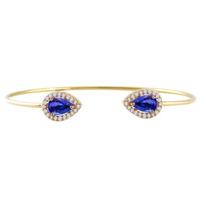 14k Tanzanite and Diamond Bangle 