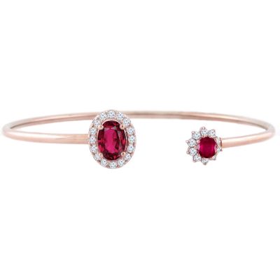 14k Ruby and Diamond Bangle 