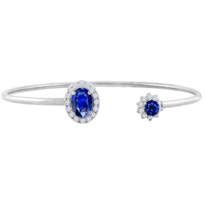14k Sapphire and Diamond Bangle