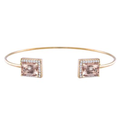 14k Morganite and Diamond Bangle