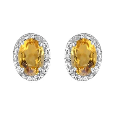 14k Citrine and Diamond Earring