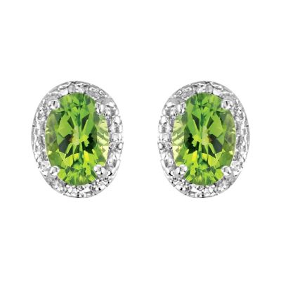 14k Peridot and Diamond Earring