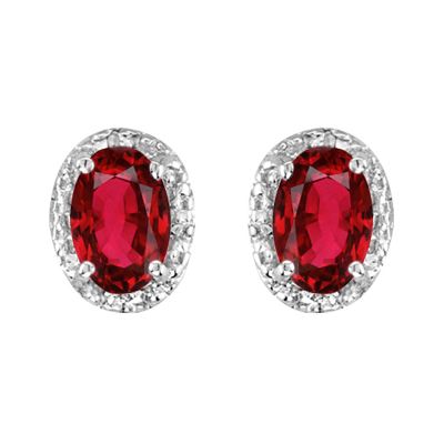 14k Ruby and Diamond Earring