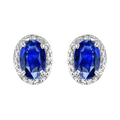 14k Sapphire and Diamond Earring