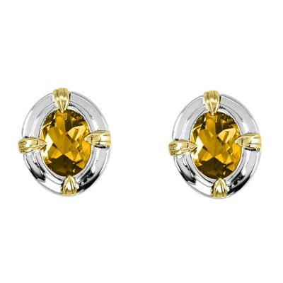 Citrine Sterling Silver and 14k Earrings