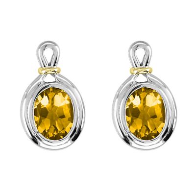 Citrine Sterling Silver and 14k Earrings