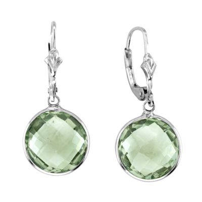 Sterling Silver Green Amethyst Earring 