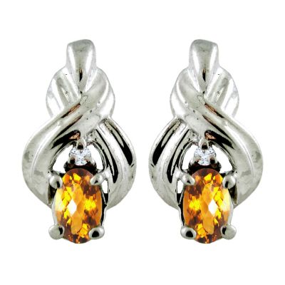 14k Citrine and Diamond Earring