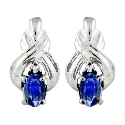 14k Sapphire and Diamond Earring
