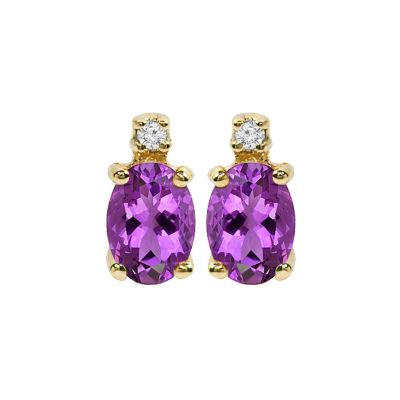 14k Amethyst and Diamond Earring