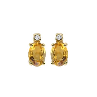 14k Citrine and Diamond Earring