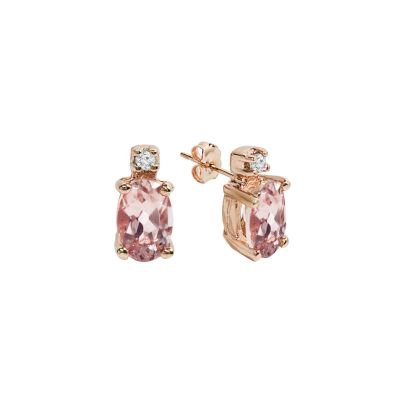 14k Morganite and Diamond Earring