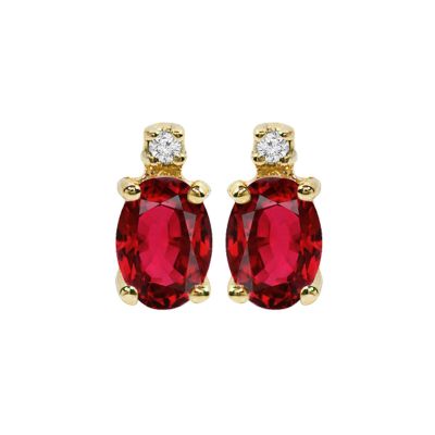 14k Ruby and Diamond Earring
