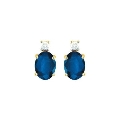 14k Sapphire and Diamond Earring