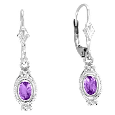 14k Amethyst and Diamond Earring