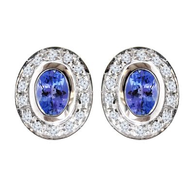 14k Tanzanite and Diamond Earring