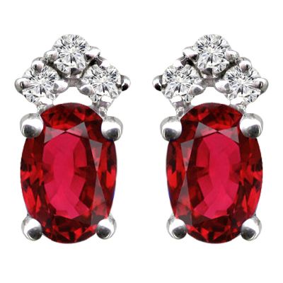 14k Ruby and Diamond Earring