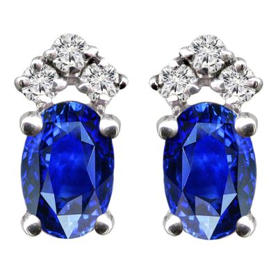 14k Sapphire and Diamond Earring