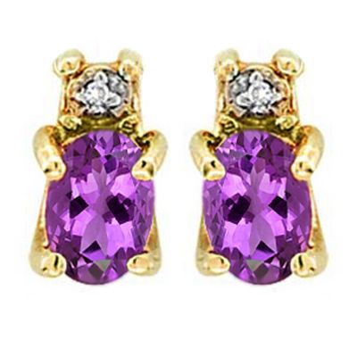 14k Amethyst and Diamond Earrings