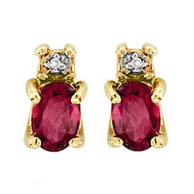 14k Ruby and Diamond Earrings