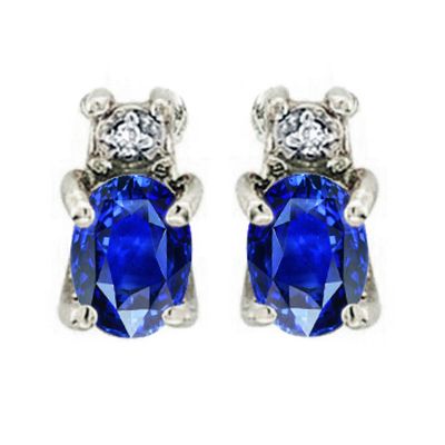 14k Sapphire and Diamond Earrings