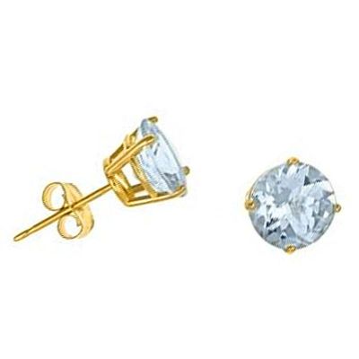 14k Aquamarine Stud Earring