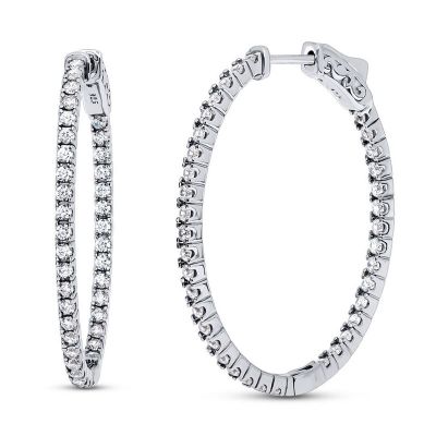 14k Diamond Hoop Earring