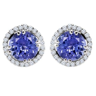 14k Tanzanite and Diamond Earring