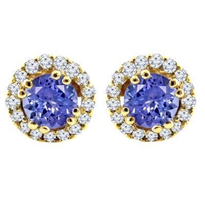 14k Tanzanite and Diamond Earring