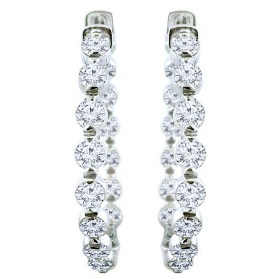 14k Diamond Hoop Earrings