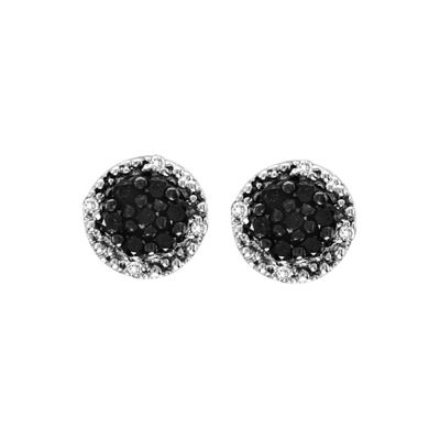 14k Black and White Diamond Earring