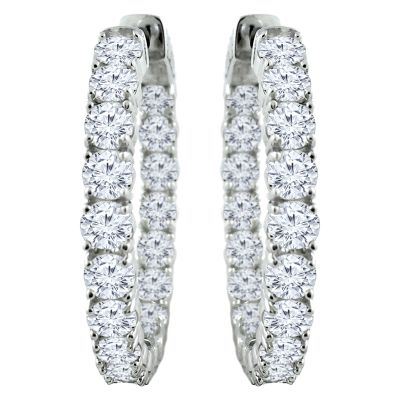 14k Diamond Hoop Earring