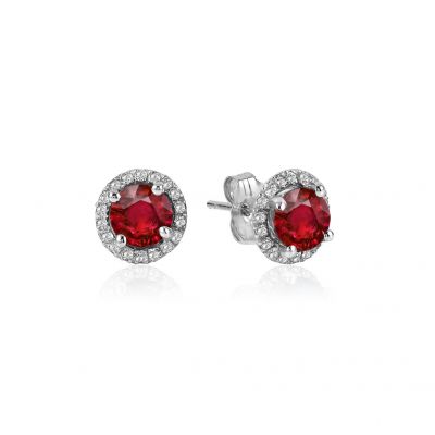 14k Ruby and Diamond Earring