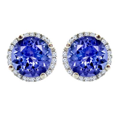 14k Tanzanite and Diamond Earring