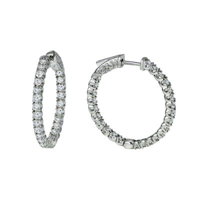 14k Diamond Hoop Earring