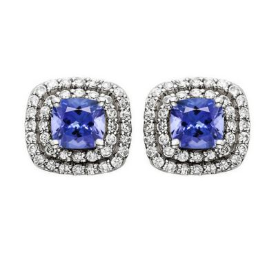 14k Tanzanite and Diamond Earring