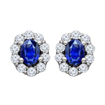 Sapphire and Diamond 14k Earring