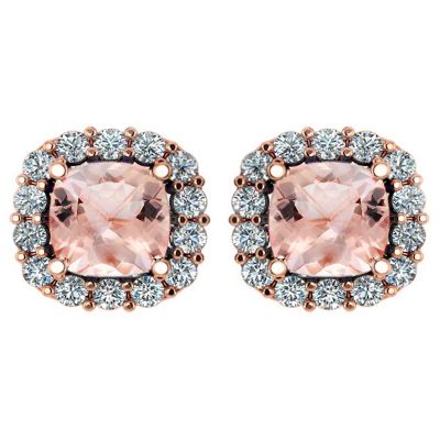 14k Morganite and Diamond Earring