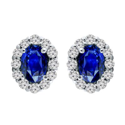 14k Sapphire and Diamond Earring