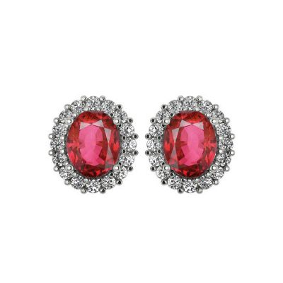 14k Ruby and Diamond Earring