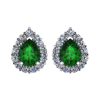 14k Emerald and Diamond Earring