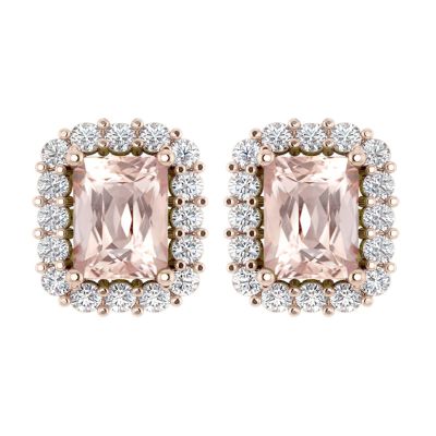 14k Morganite and Diamond Earring