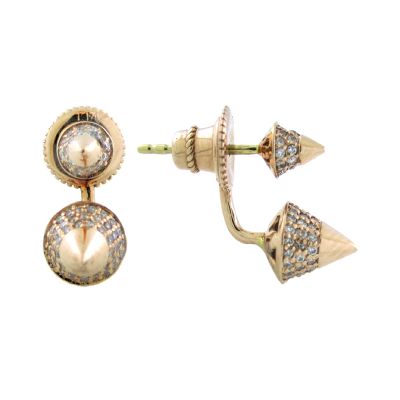 14k Diamond Studded Ear Jacket