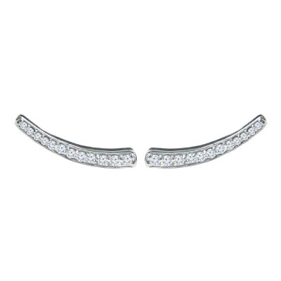 14K 0.25ctw Diamond Curved Bar Stud Earrings