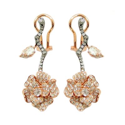18k Diamond Fleur Rocher Earring