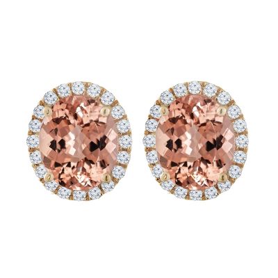 14k Morganite and Diamond Earring