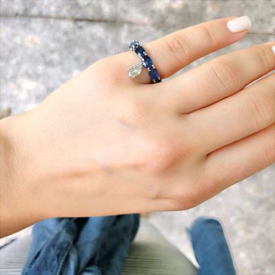 Eternally One Sapphire and Diamond Eternity Ring