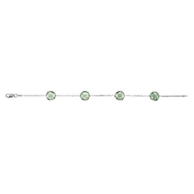 Sterling Silver Green Amethyst Bracelet 