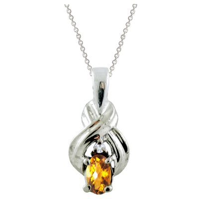 14k Citrine and Diamond Pendant 