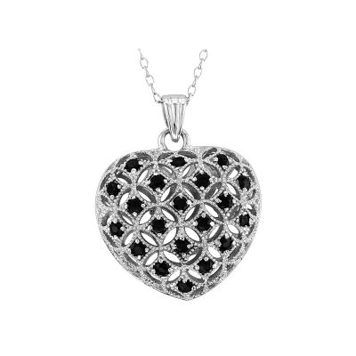 Sterling Silver Sapphire Heart Pendant